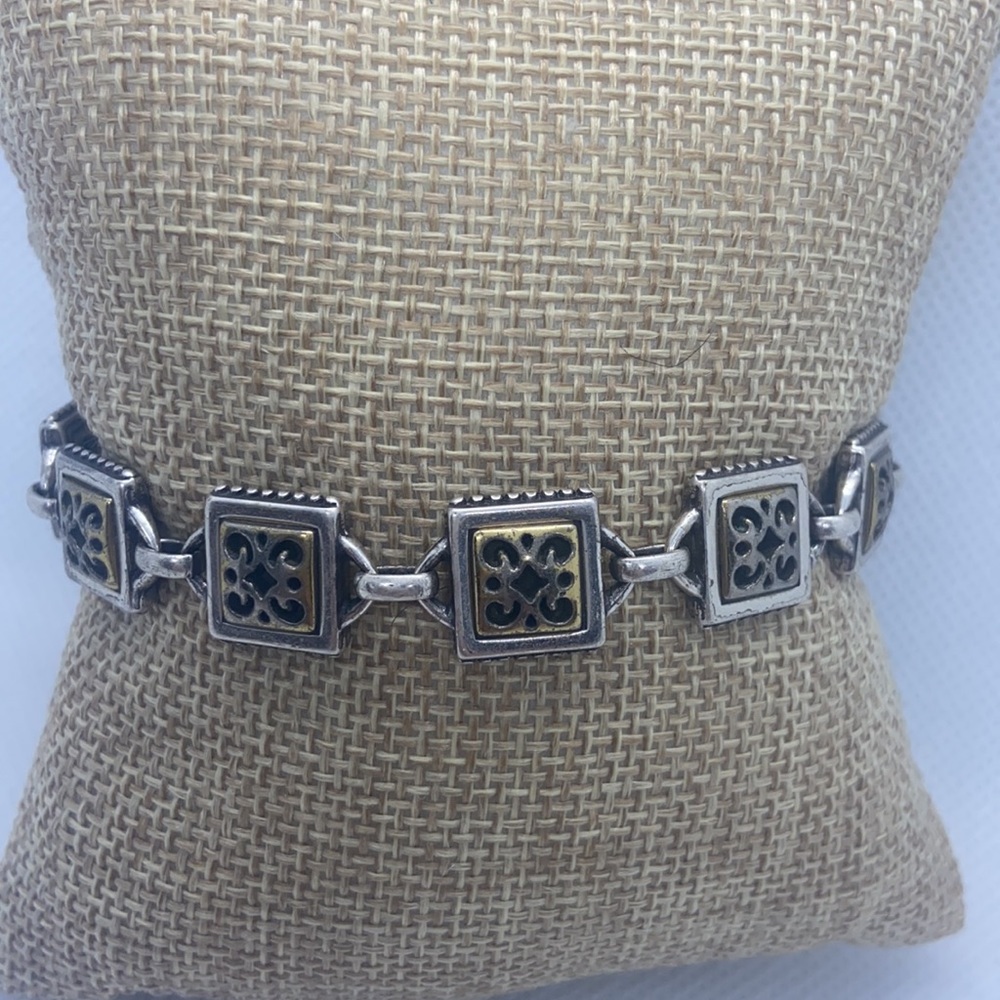 Brighton mixed metal square chain bracelet